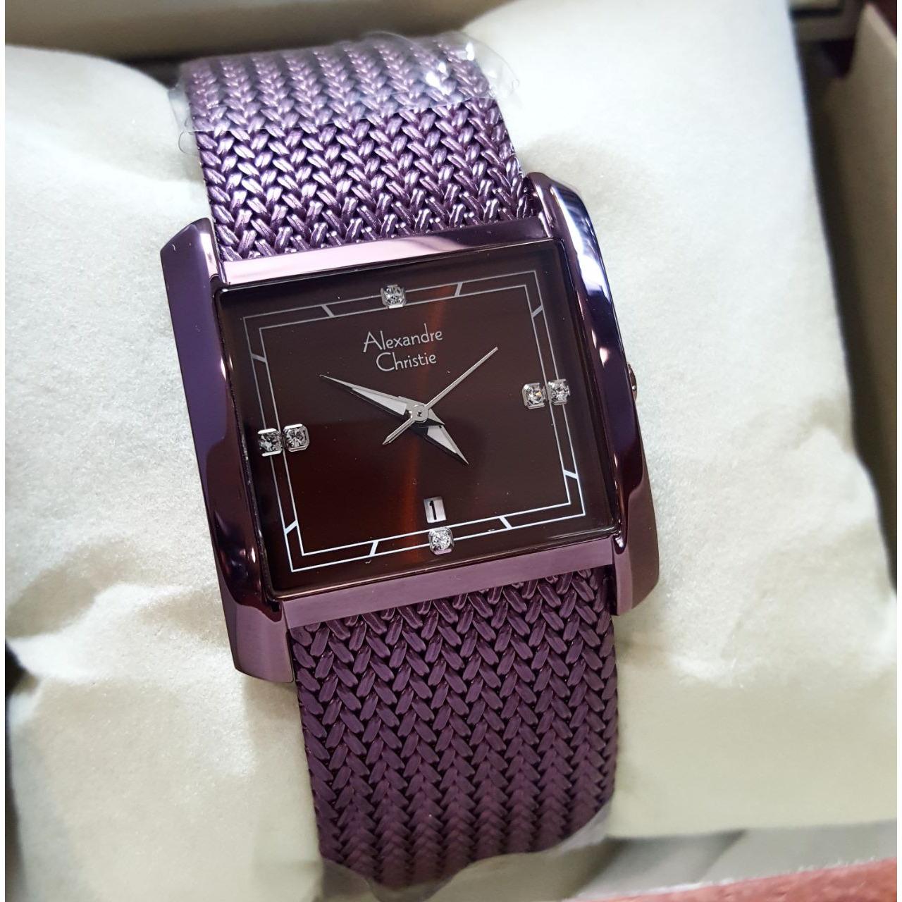 Alexandre Christie AC2564LD Original Jam Tangan Wanita Stainless Steel Ungu