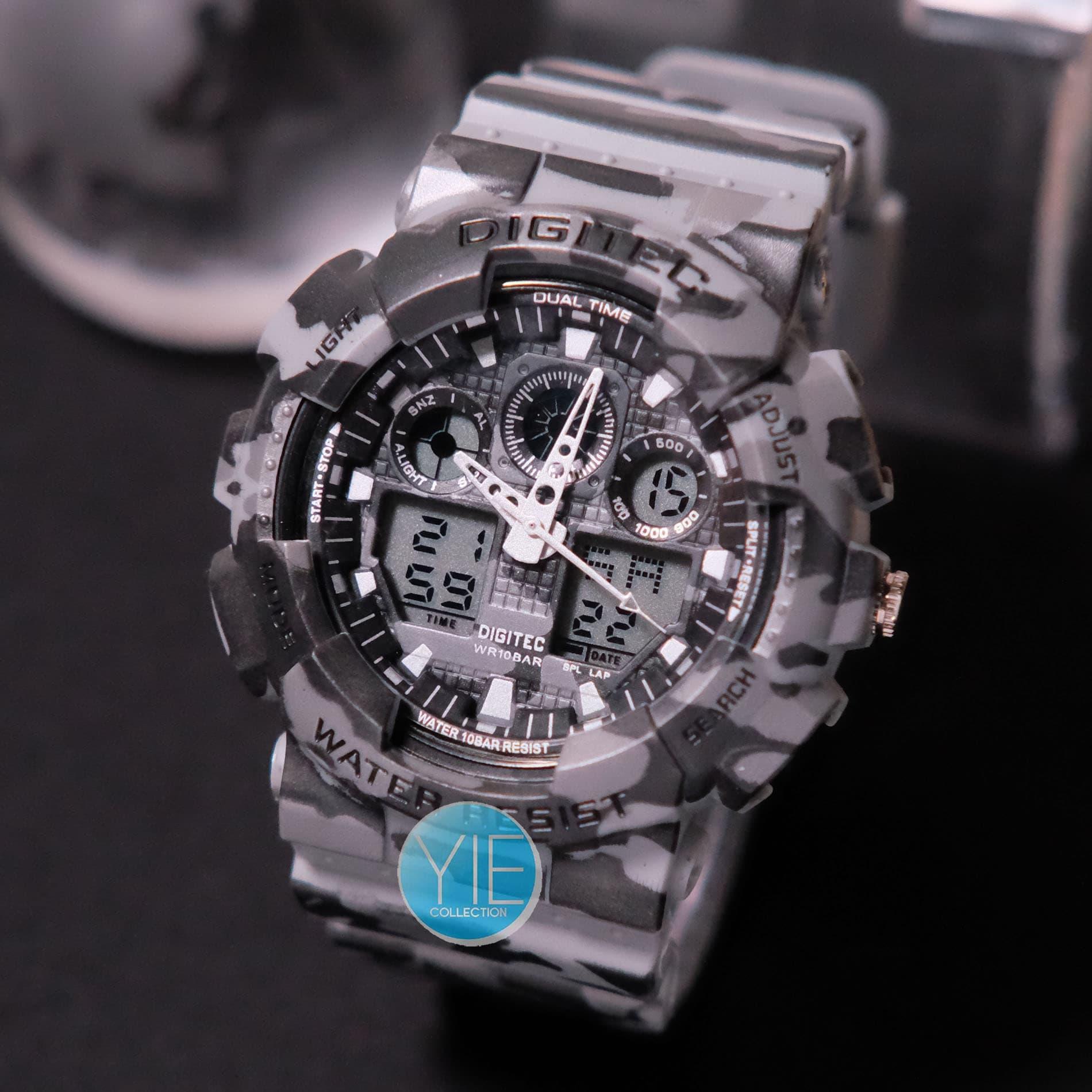 Jam Tangan Sporty Digitec DG2072T Army Version - Grey Army