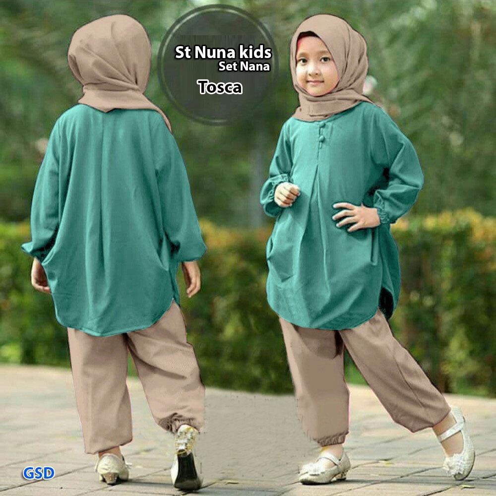 NCR-Baju Setelan Anak Cewek/ Setelan Muslim Anak Cewek/ Setelan Nuna Kids/ St Nana