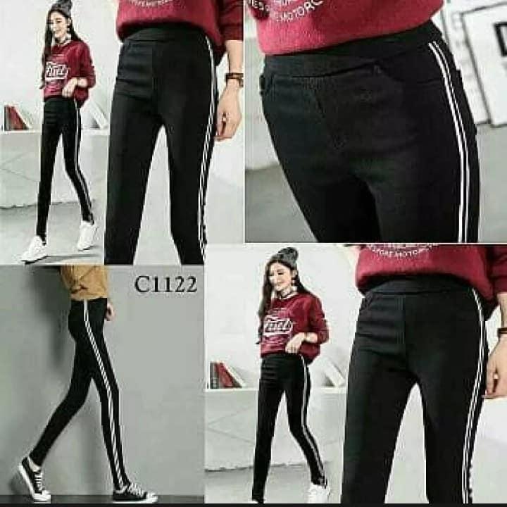 celana wanita terbaru soft jeans black n' white Frenki store