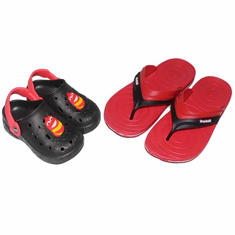 EELIC SAL-LOVEKB HITAM + MERAH Sandal Jepit Karet MIX Love Series (SANDAL ANAK HITAM SIZE 24 Dan SJK-515 SIZE 37 MERAH WANITA ) Nyaman Dipakai Dan Anti Selip