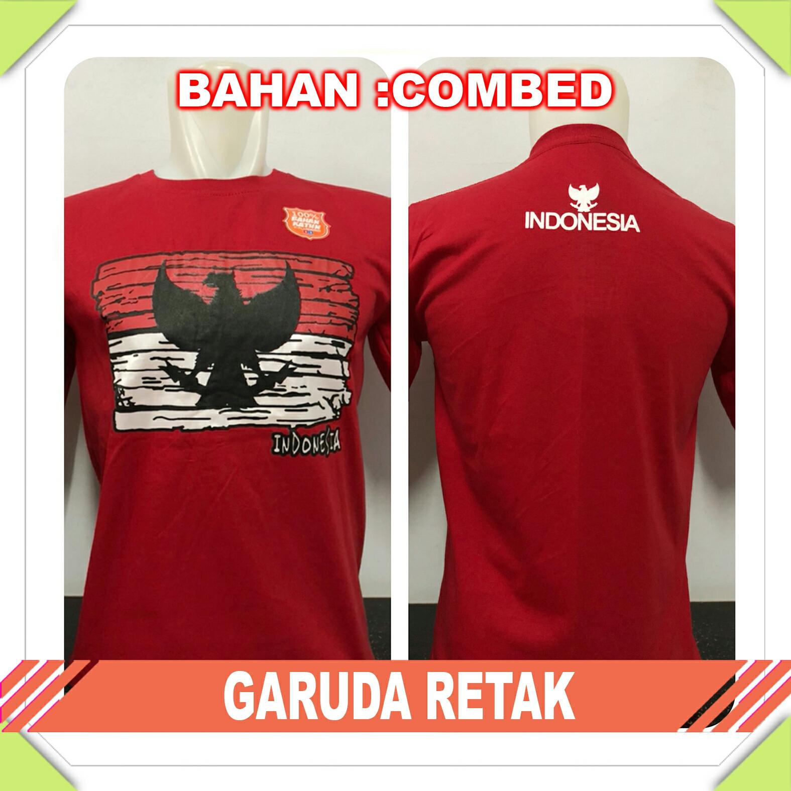 T-shirt / baju / kaos distro kaos hari merdeka tujuh belasan agustusan agustus merah putih - garuda retak