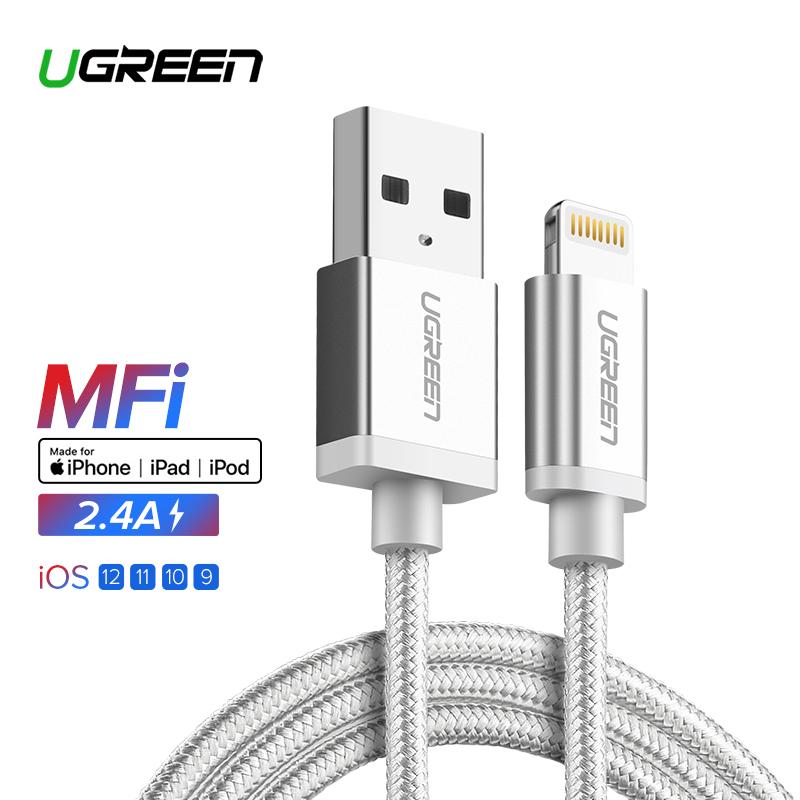 UGREEN Original 1Meter Kabel Apple Lightning MFI Cable Fast Charging Kabel for Apple iPhone 5s iPhone 6s iPhone 7s iPhone 8 iPod iPad Data Kabel Gold