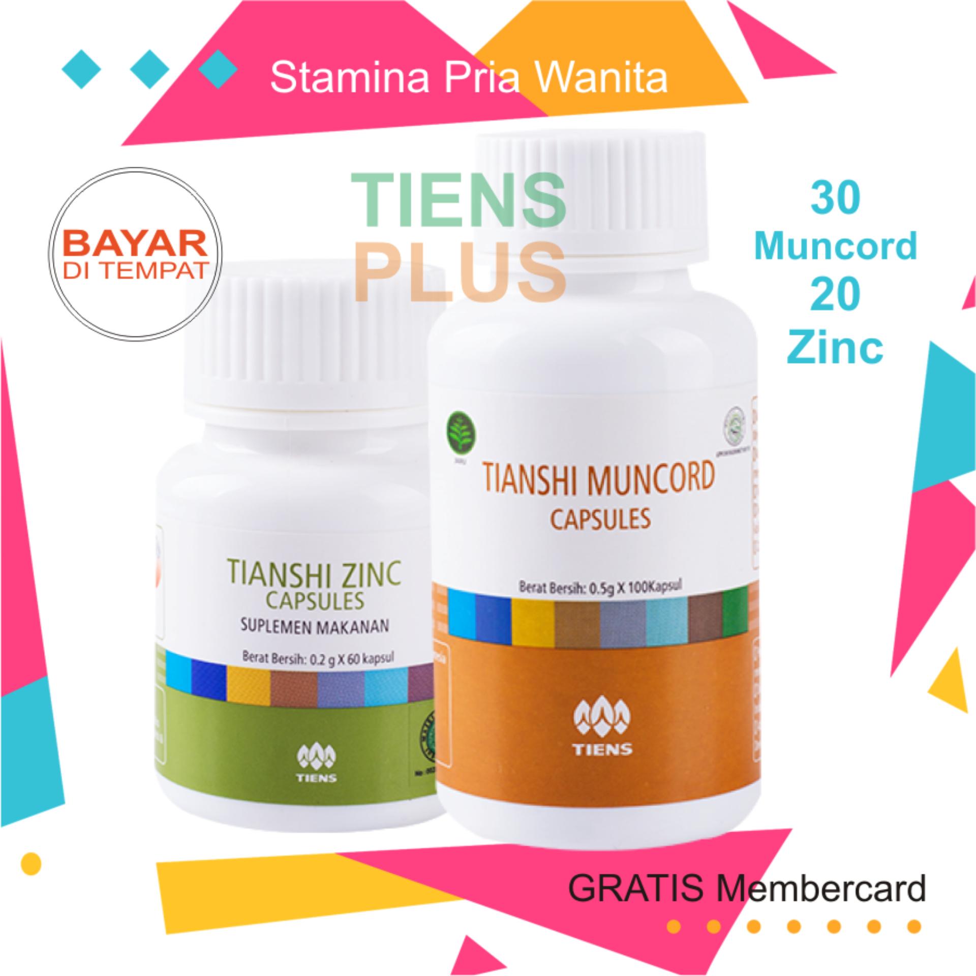 Tiens Stamina Kuat Zinc 20 Kapsul + Muncord 30 Kapsul + Free Membercard & Gift by TIENS PLUS