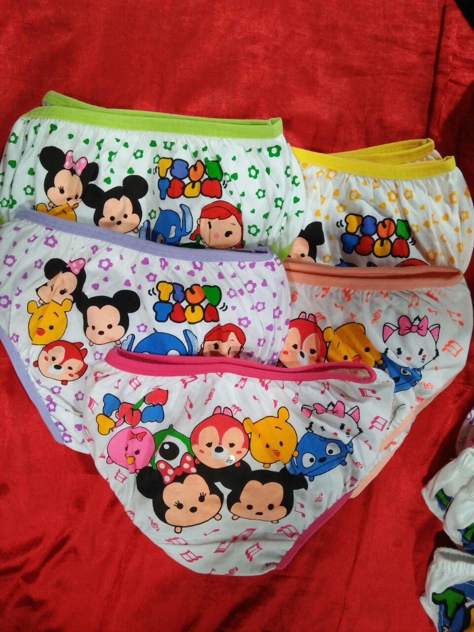 6 PCS CELANA DALAM ANAK PEREMPUAN TSUM-TSUM SIZE S , M , L , XL , XXL