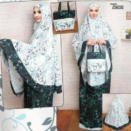 Chrystion Mukena Katun Jepang Dewasa Motif Daun Bunga Muslimah Kekinian