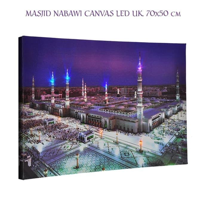 PROMO Kaligrafi Kanvas Lampu LED HD-153 Masjid Nabawi 50x70 cm (08322) - lETtHUty