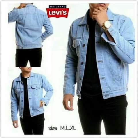 Jaket levis Denim Panjang Pria Biowash Premium - Biru