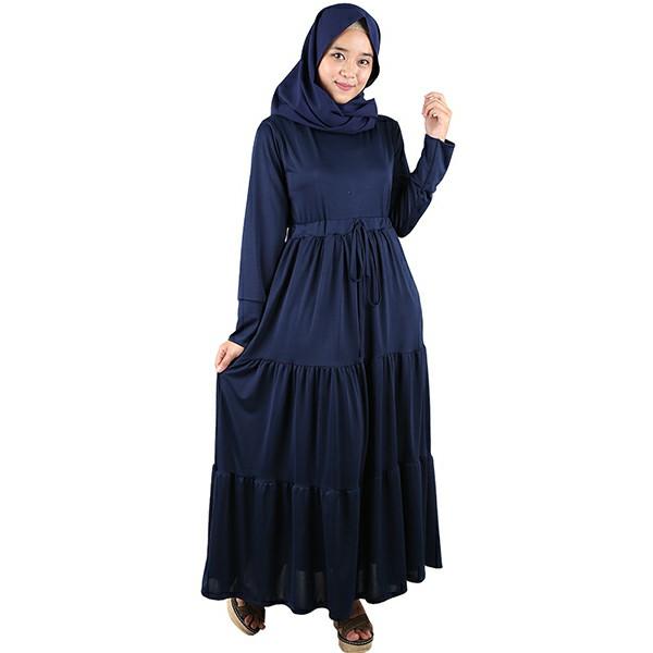 Raindoz Baju Gamis Kasual Wanita Biru Dongker - RHH 002