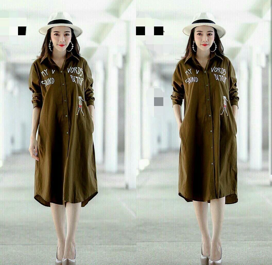 J&C LK Sound Caramel / Dress Kemeja Katun / Kemeja Dress Katun / Mini Dress Katun / Kemeja Casual / Kemeja Katun Jumbo / Kemeja Big Size / Kemeja Dress Jumbo / Dress Kemeja Jumbo / Atasan Muslim