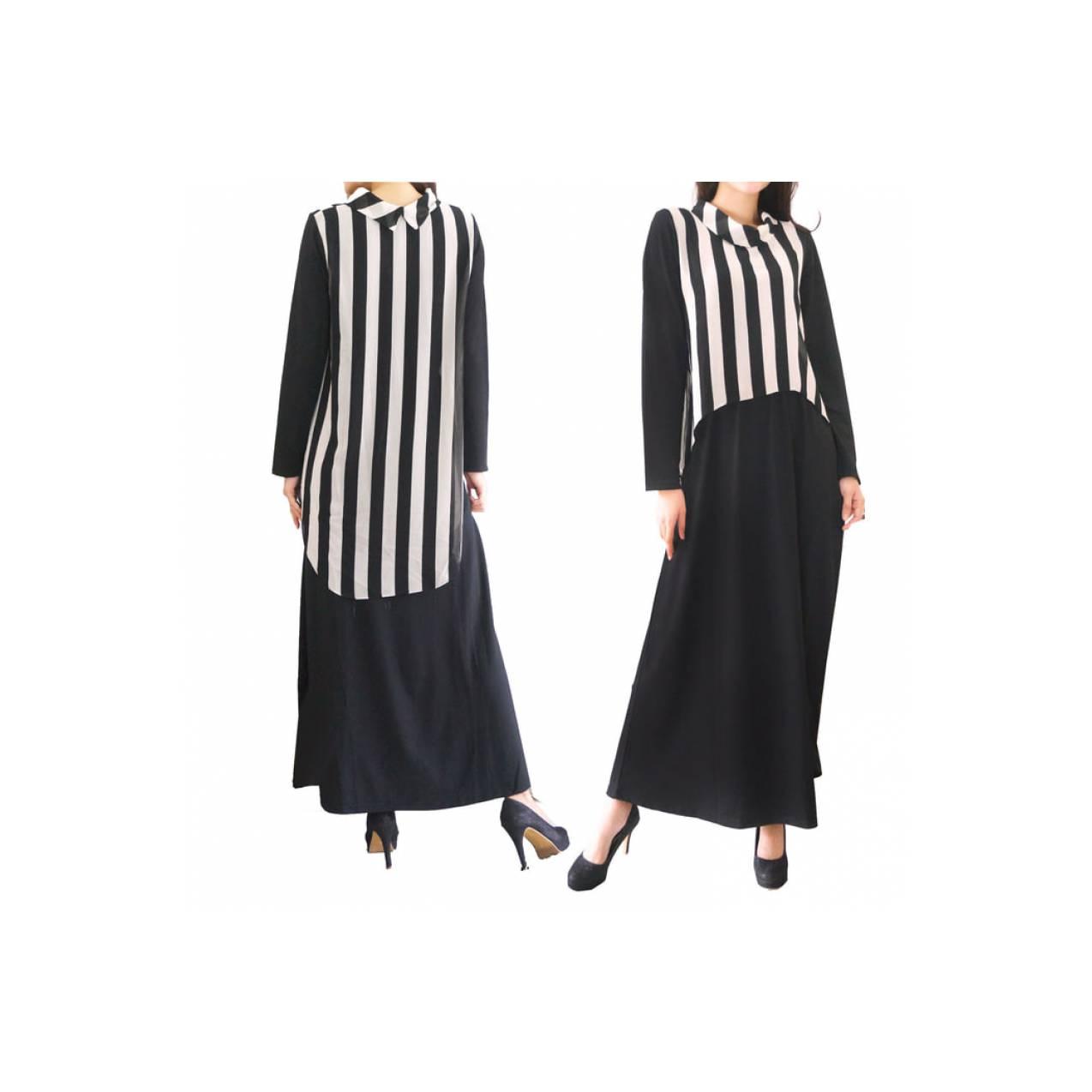 Gamis Maxi Zaskia / Dress Salur / Dress / Pakaian Wanita / Long Dress