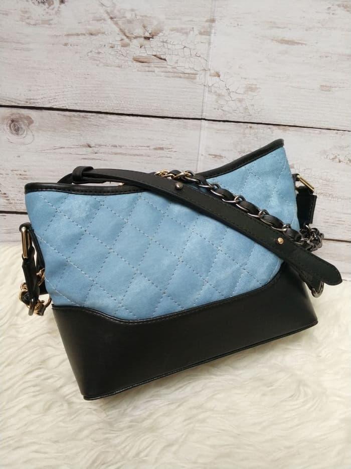 Hobo Bag Gabrielle Denim Nagita Slavina - Kuning