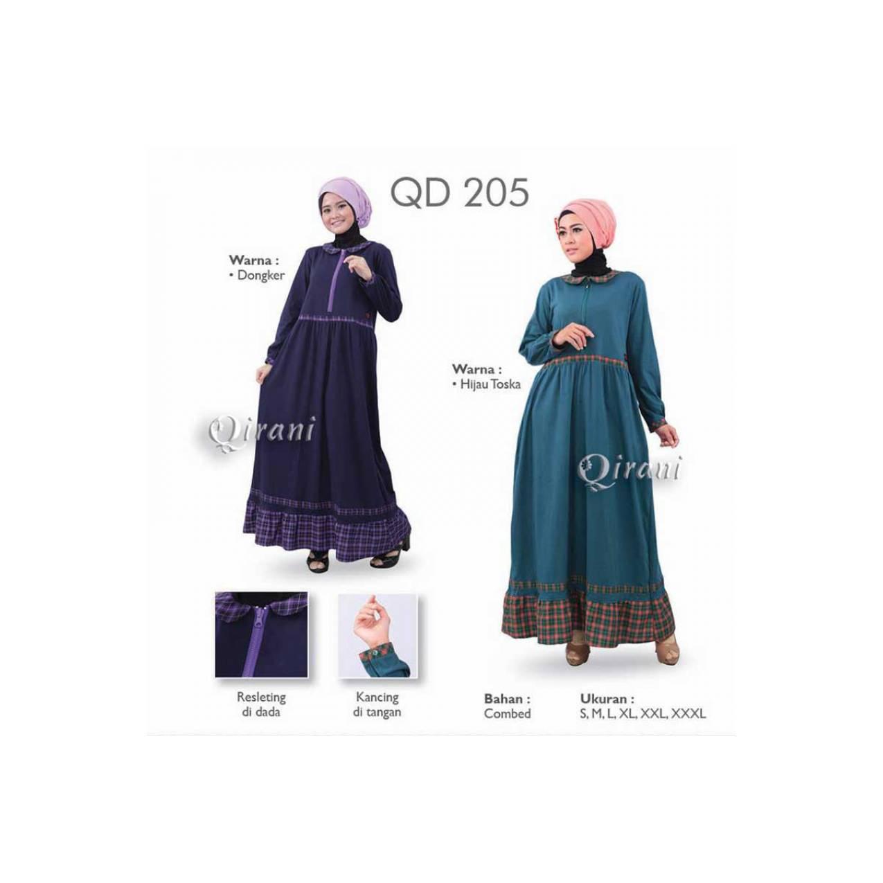 Baju Muslimah Gamis Murah Bahan Kaos QIRANI QD - 205