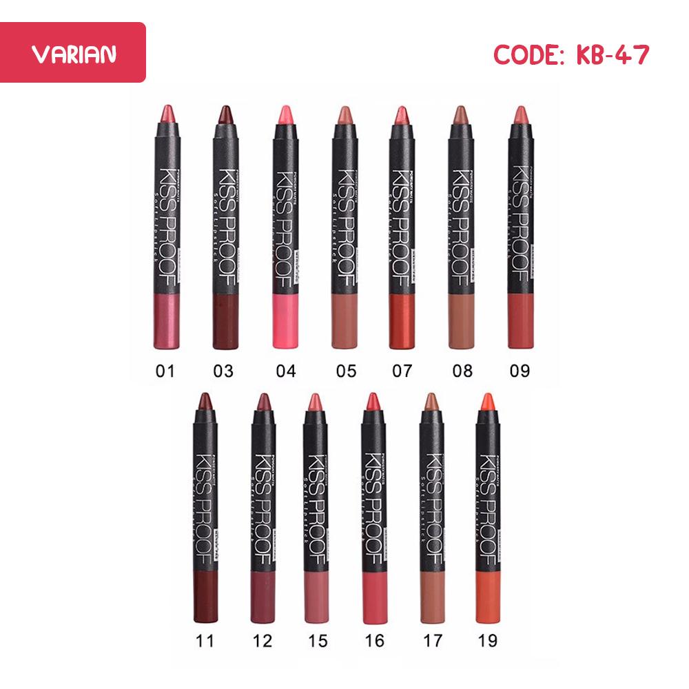 KISS PROOF Longlasting Soft Matte Creamy Lipstick Menow (harga satuan) - KB-47