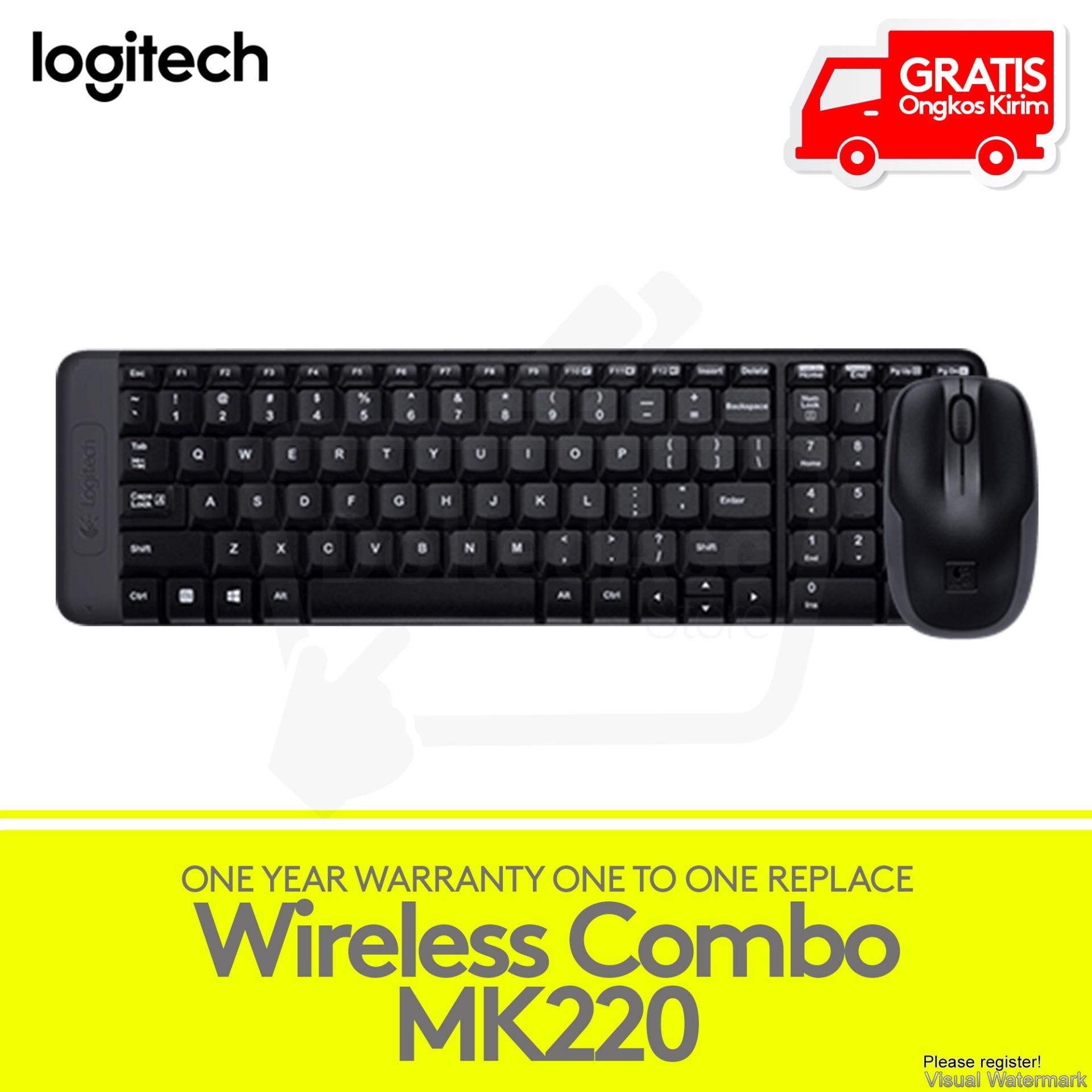 Logitech Wireless Keyboard Mouse Combo MK220 - Hitam