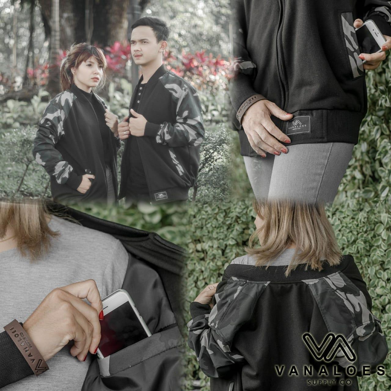GA JAKET BASEBALL UNISEX KOMBINASI ARMY ORIGINAL VANALOES KEREN JL010935