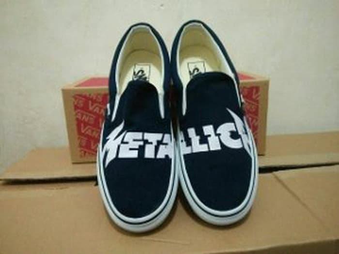 HARGA DISKON!!! Sepatu Vans Slip On Metallica Import Kets Casual Kuliah Limited - naCdrX