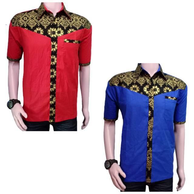 (Tp) Fashion Muslim Koko Al Haramain Dewasa Size S/M/L/XL - Baju Koko Paling Murah 1 Jawara batik A5 (Merah M)