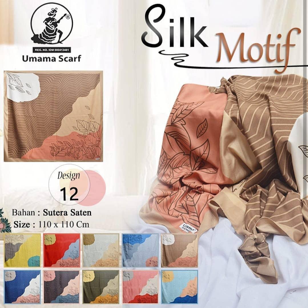 Hijab Segi Empat Motif bunga bahan satin / Jilbab Segi Empat Motif / Kerudung Segi Empat Motif /Hijab Segi Empat Umama scarf SILK