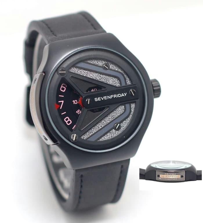 Jam Tangan Pria / Cowok Sevenfriday SK990 Leather Black Silver / Jam Tangan Trendy / Jam Tangan Elegan / Jam Tangan Outdoor / Jam Tangan Keren / Jam Tangan Murah / Jam Tangan kekinian / Jam Tangan Serbaguna / Jam Tangan Anti Air / Jam Tangan Pria
