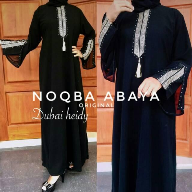 Exclusive Gamis Abaya Jubah Maxi Dress Dubai Arab Saudi Bordir Heidy Syari Gold Mewah Elegan Import (XL)