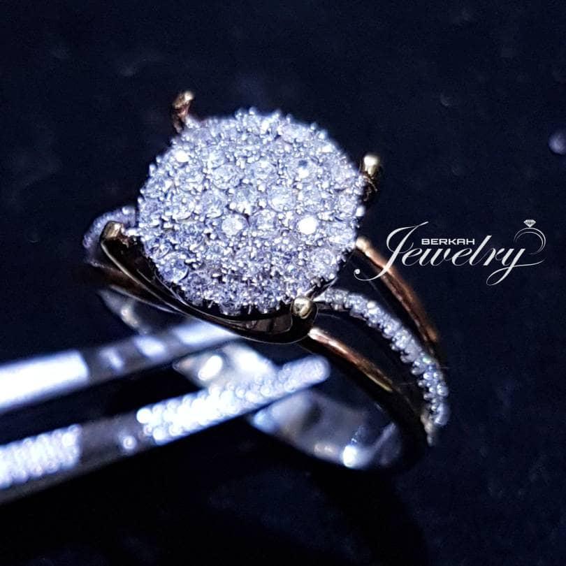 NEW PROMO Cincin EMAS BERLIAN Asli 100 %anita Natural Diamond Nikah Kawin