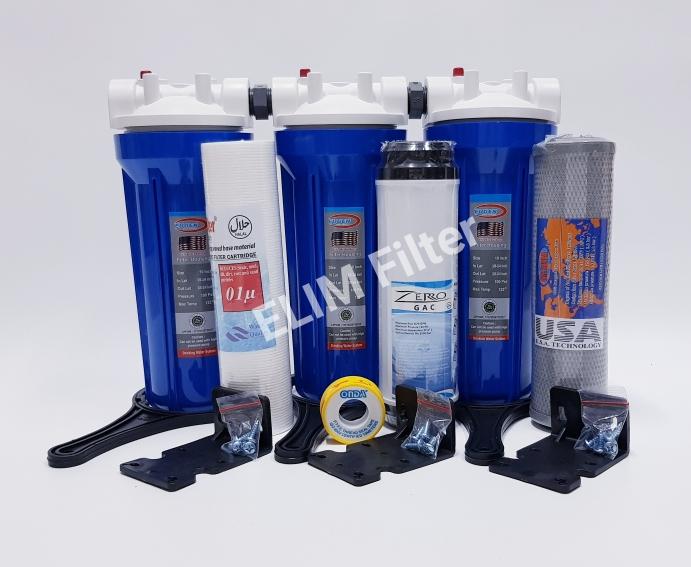 ELIM Filter - Paket 3 Eugen Housing 10 inch Filter Air Rumah Tangga / Filter Air PDAM / Filter Air Ledeng