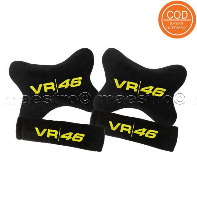 Aksesoris bantal leher jok mobil lucu unik Set 2in1 Valentino Rossi 46