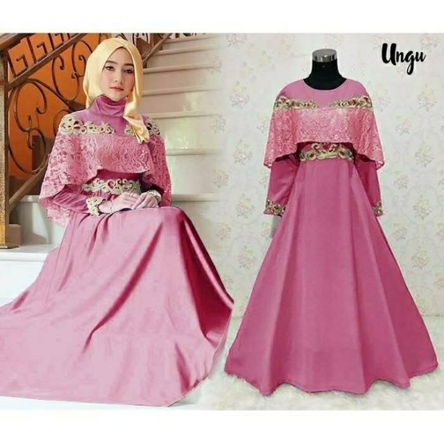 (TERBARU) BAJU PESTA 16 WARNA GAMIS BRUKAT OSCAR MAXI DRESS BORDIR BAJU HIJABERS MUSLIM MURAH ORI PU (MAROON RENDA DUSTY)