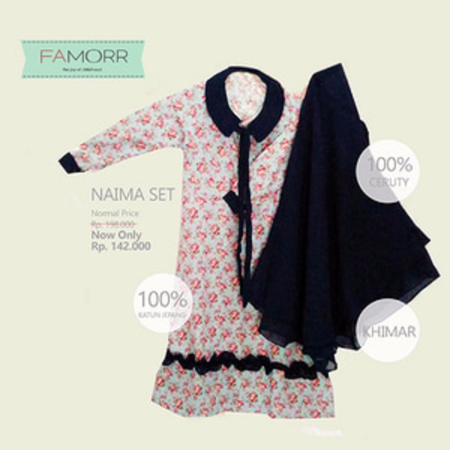 NAIMASET(10-12tahun) gamis anak balita kombinasi brokat sifon jeans