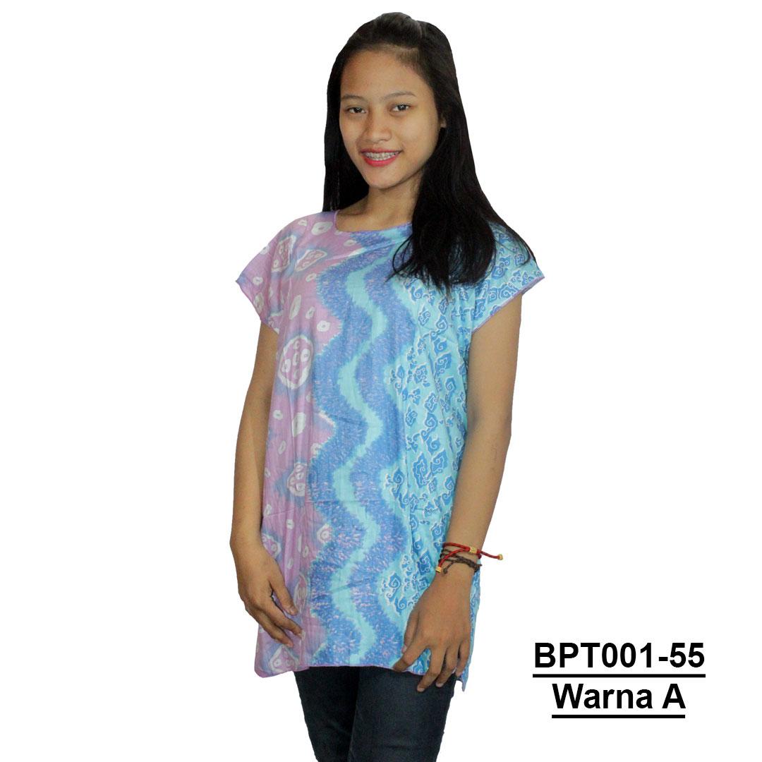 Blus Santai, Atasan Wanita, Kaos Batik (BPT001-55) Batik Alhadi