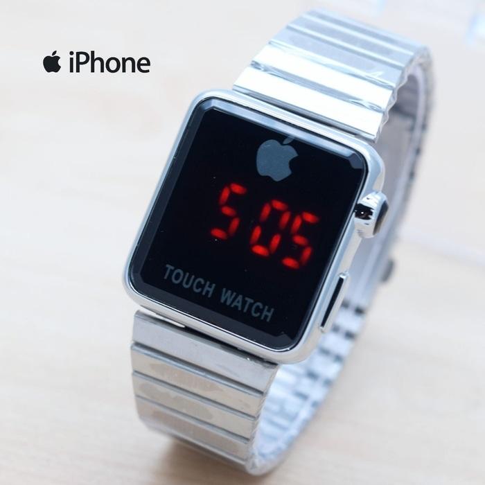 PROMO TERLARIS - Jam Tangan Wanita / Cewek Iphone Watch Touch ladies Rantai Silver TERMURAH