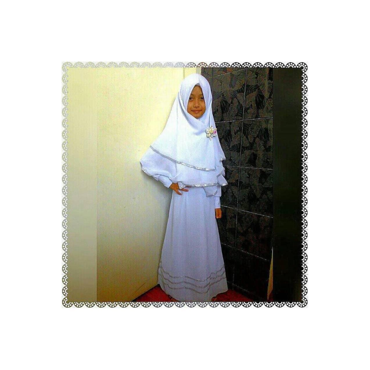 BAJU ANAK TERBARU Gamis syari putih anak