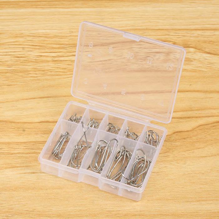 PROMO!!! Kail Pancing Mata pancing 100pcs + Box Ukuran 3 -12 Murah Alat Pancing - 0NSyJP