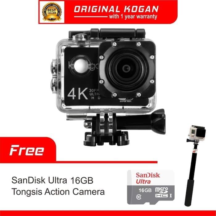 PROMO Kamera KOGAN Action Camera 4K UltraHD 16MP WIFI Tongsis + Memory 16GB TERLARIS