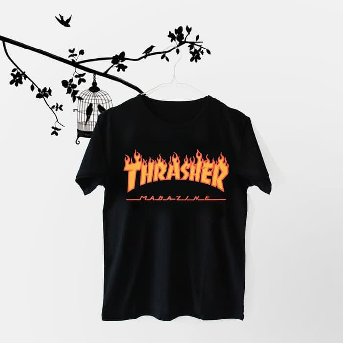 ... T-Shirt \\u002F Kaos Wanita Lengan Pendek Thrasher PutihIDR66000. Rp 66.000