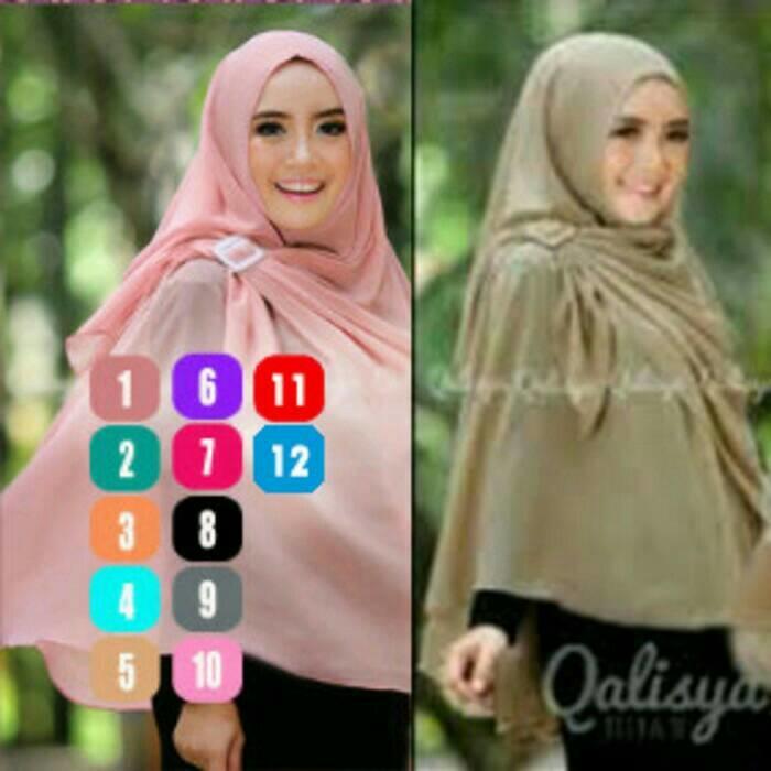 Jilbab Khimar Syari GESPER Samping Sifon Ceruti Super A2573