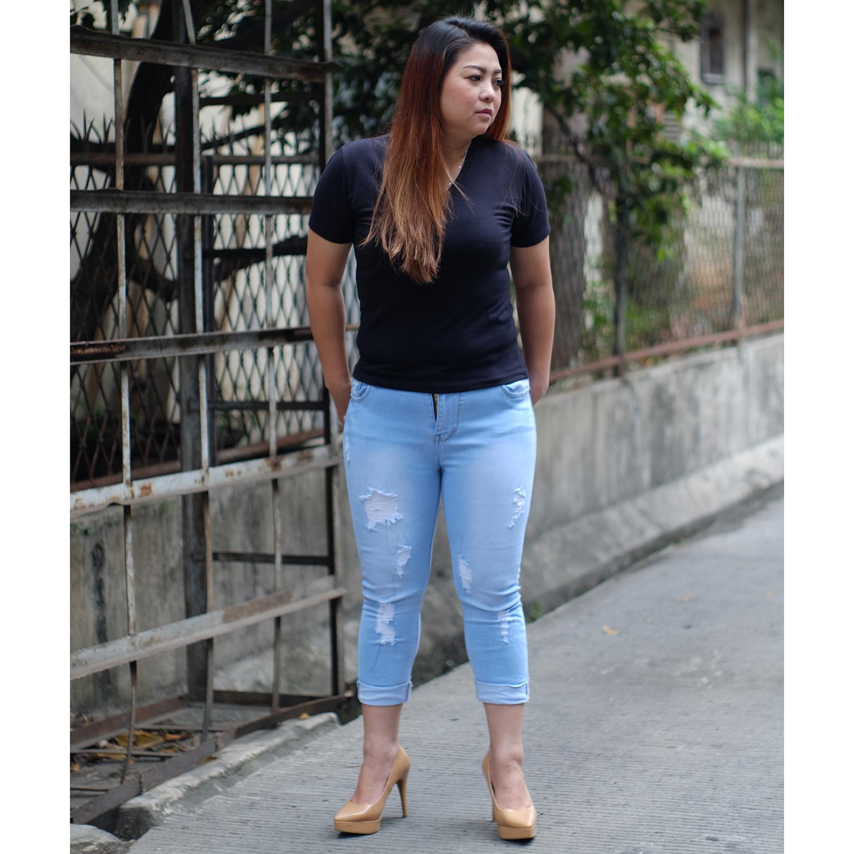 Rumah Jeans / Celana Jeans Jumbo Wanita / 7per9 Ripped Jumbo Y182 / Jeans Ripped Bigsize Cewek