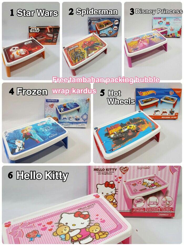 Meja Lipat Anak / Lap Desk / Napolly Meja Lipat Karakter / Meja Belajar Karakter Disney