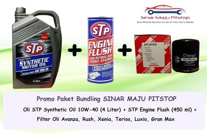 Paket Ganti Oli DAIHATSU XENIA - STP 10W-40 + Filter Oli+ Engine Flush