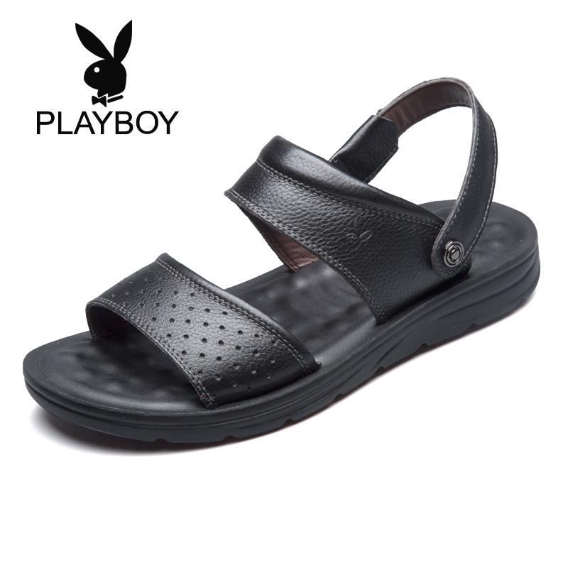 PLAYBOY Kasual Pria Pria Sandal Summer Sepatu Pria (Hitam)