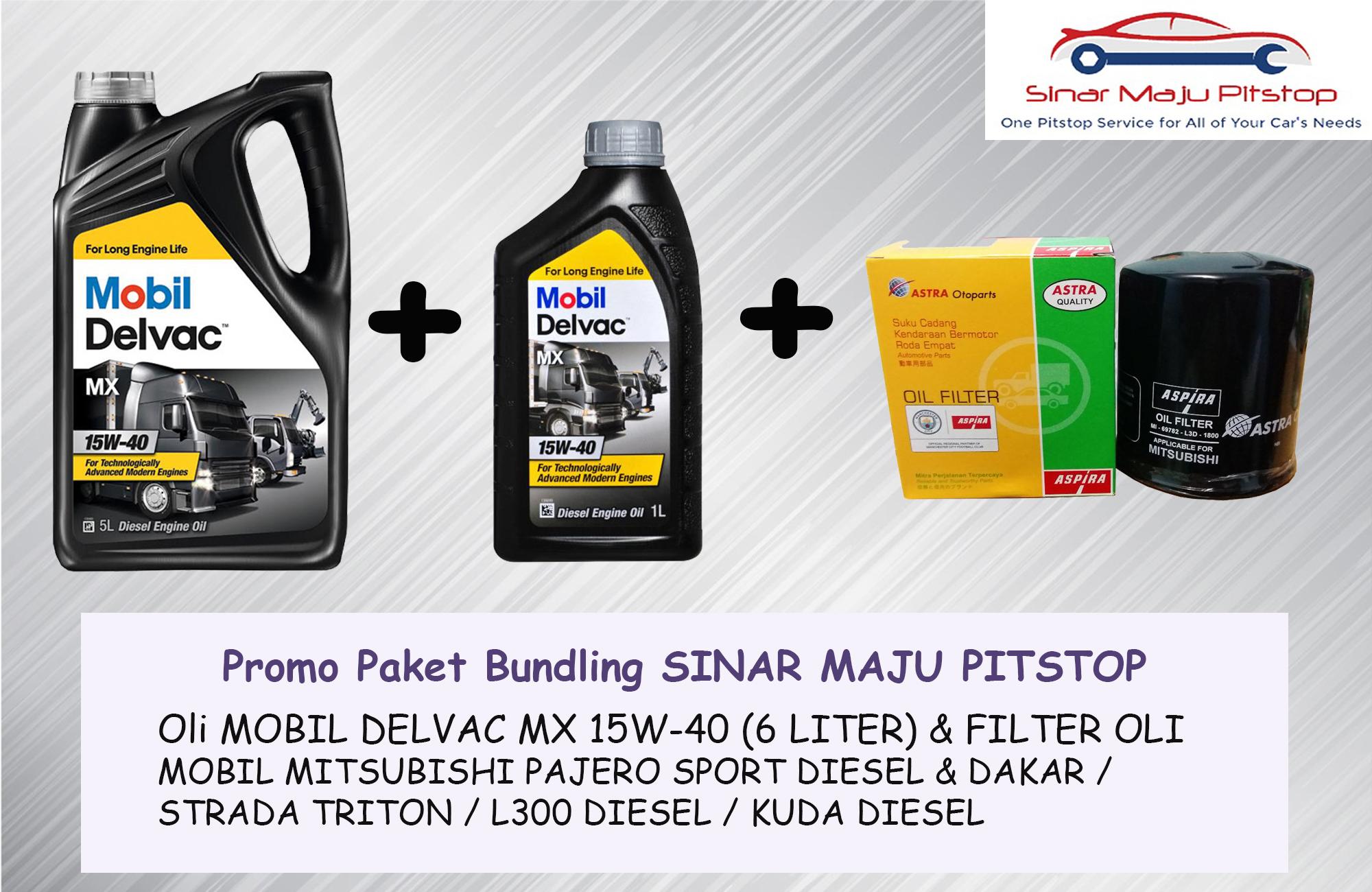 Paket Bundling Oli MOBIL DELVAC MX 15W-40 6 LITER & FILTER OLI ASTRA ASPIRA KIA SEDONA DIESEL ORIGINAL