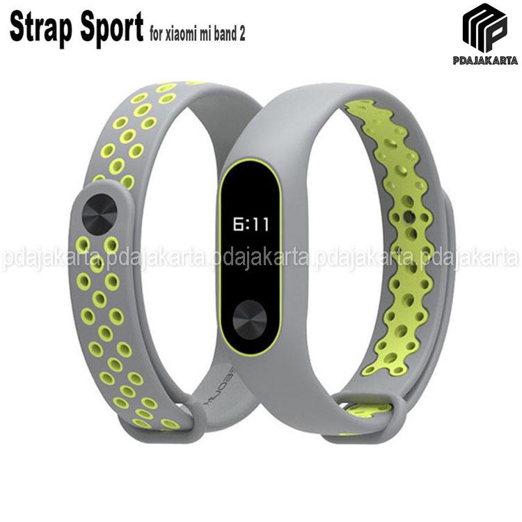 Strap Sport Gelang Pengganti Xiaomi Mi Band 2 Oled Display - Grey Green
