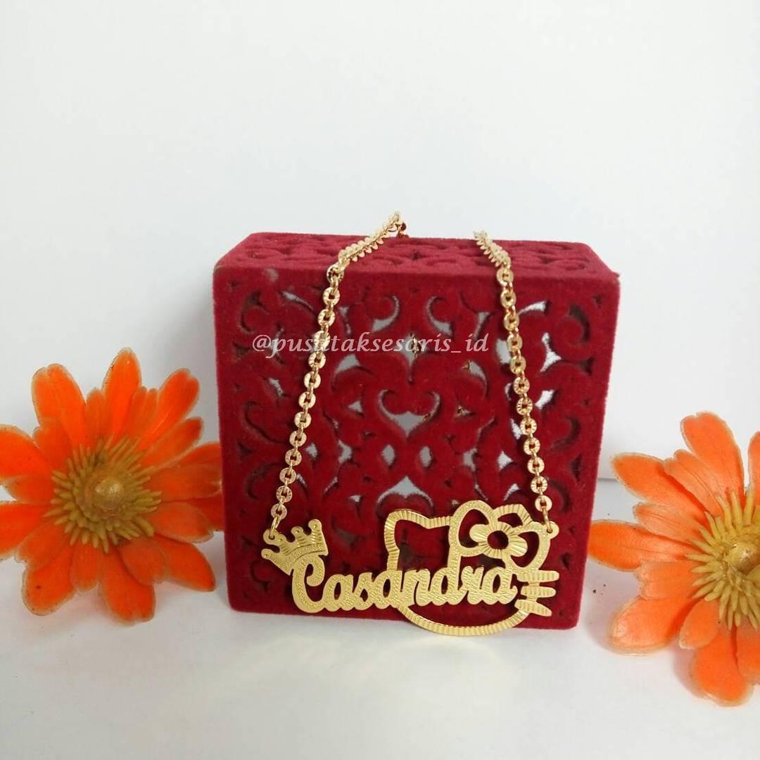 Jual Kalung Nama Gold Lapis emas 24 karat bisa cetak sesuai nama