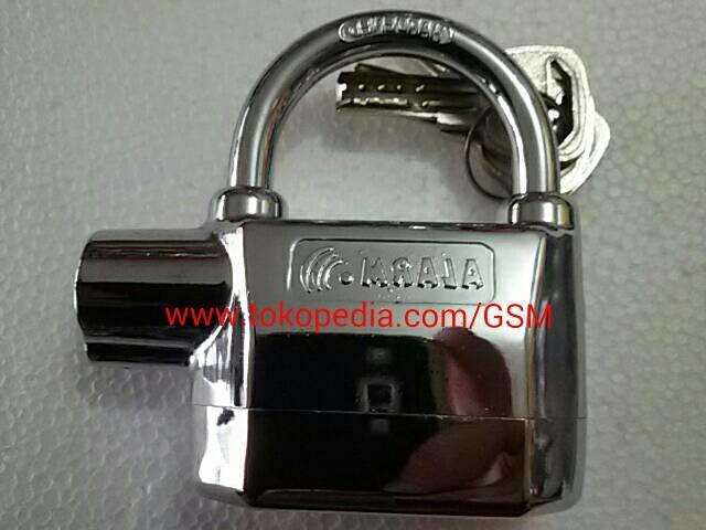 kunci gembok pengaman cakram dan alarm lock motor serbaguna | ( gembok alarm motor anti maling koper sepeda pagar cakram kinbar kode tas mobil clock rumah sensor gerak pintu digital remote lock bht ) |