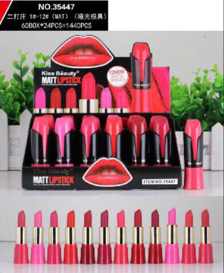 (12pc) Kiss Beauty Matt Lipstick 35447 - Lipstik dan Pensil Bibir Paling Laris