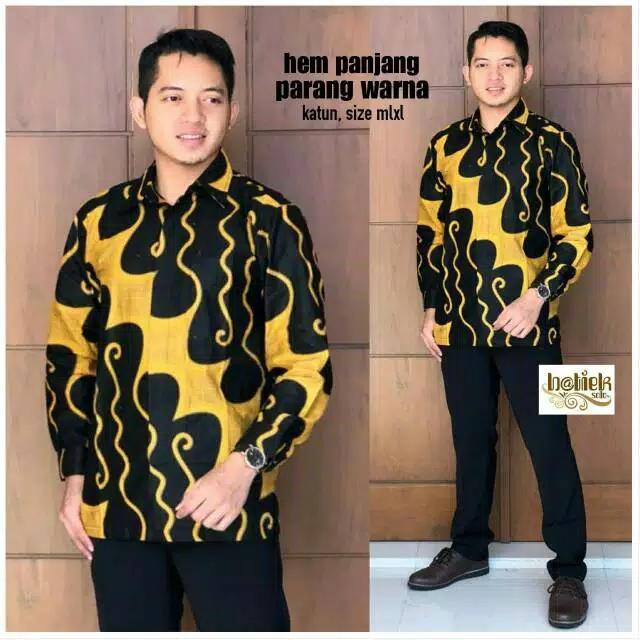 Baju batik – baju Kemeja Muslim – Kemeja batik terbaru tahun 2018 - Kemeja cowok - Batik Kondangan - batik Hem panjang Parang Warna