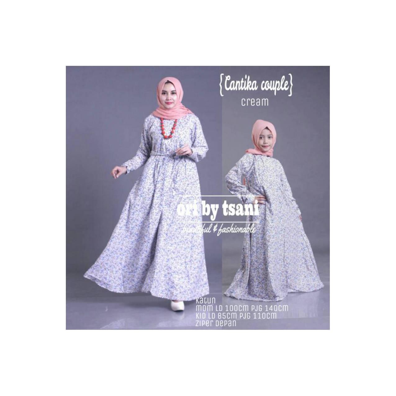 gamis dress baju muslim murah cewek katun Jepang couple ibu dan anak