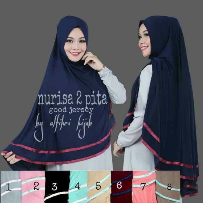 hijab jilbab kerudung syar'i KHIMAR FISURA 2 line