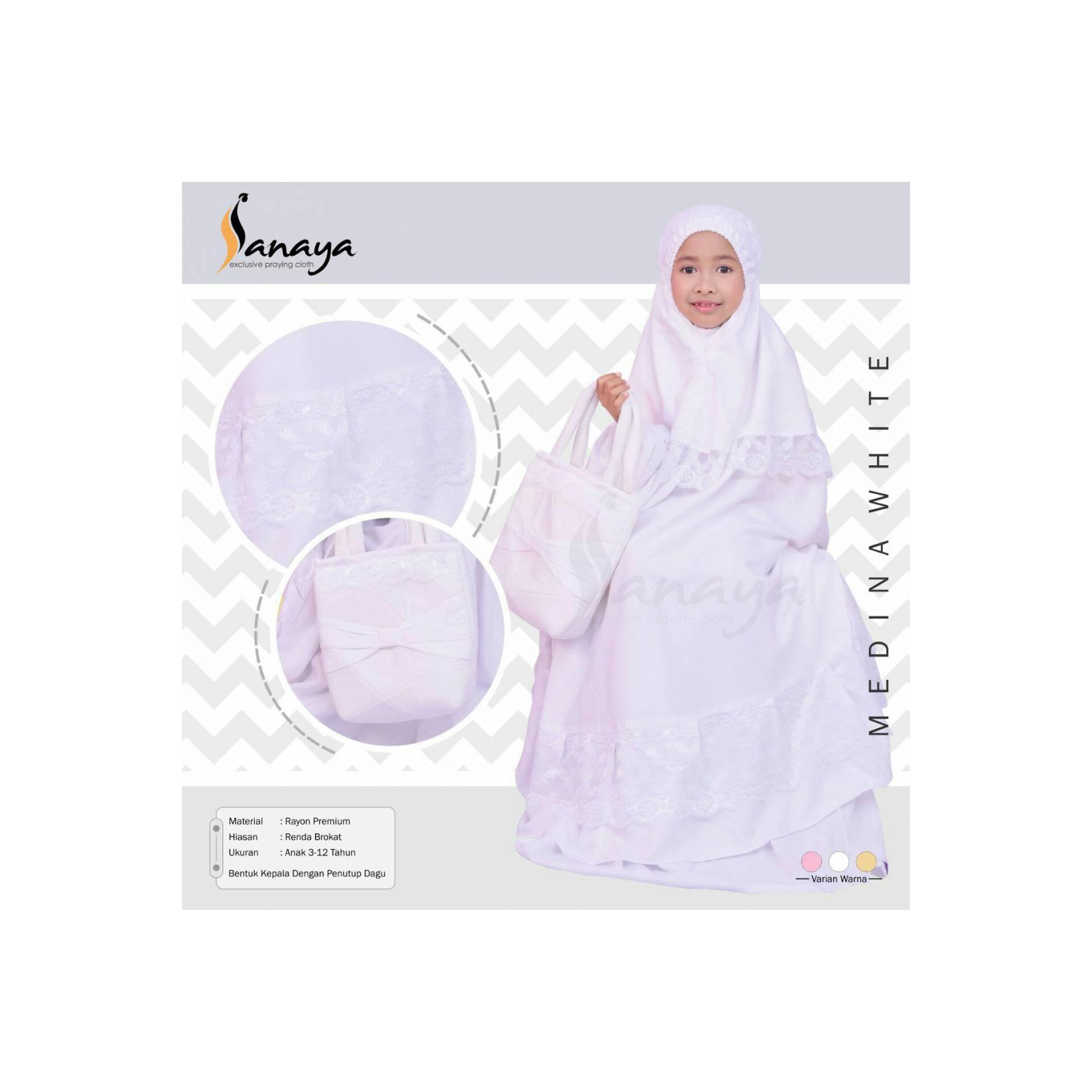 Mukena Anak Putih Polos bisa Couple dengan Ibu